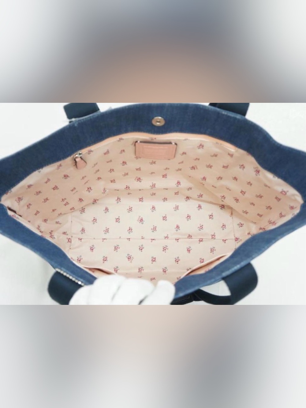 RARE COACH Denim Large Tote Bag - Picture 7 of 8